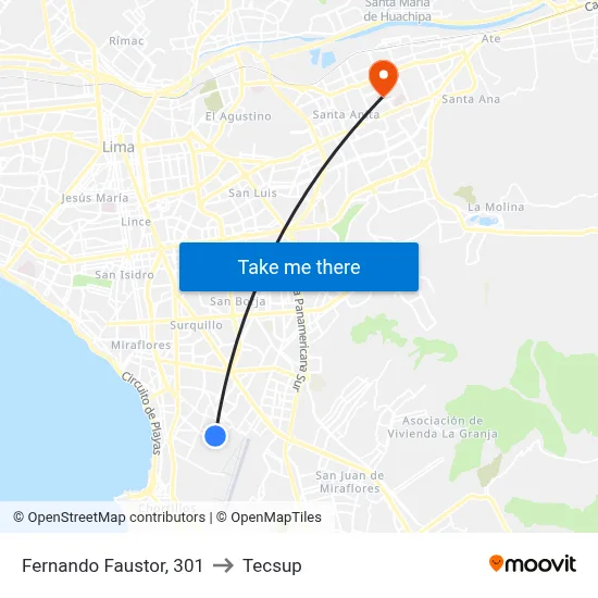 Fernando Faustor, 301 to Tecsup map