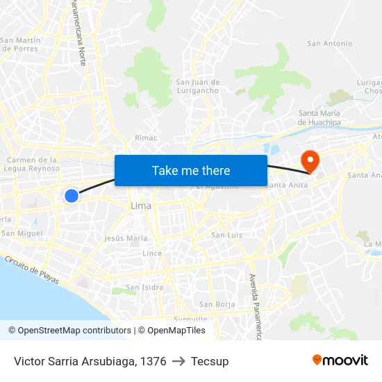 Victor Sarria Arsubiaga, 1376 to Tecsup map