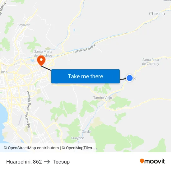 Huarochiri, 862 to Tecsup map