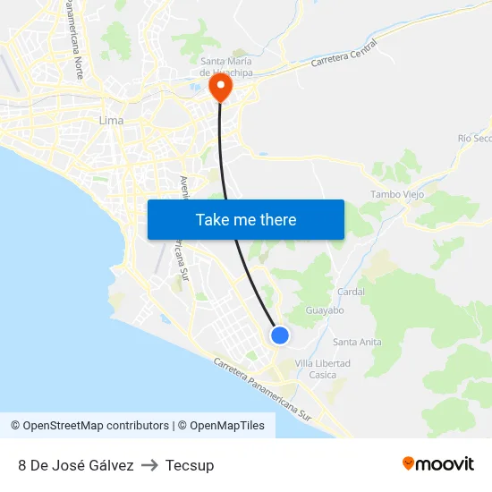 8 De José Gálvez to Tecsup map