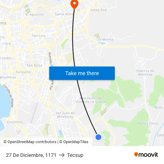 27 De Diciembre, 1171 to Tecsup map