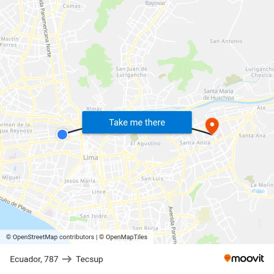 Ecuador, 787 to Tecsup map