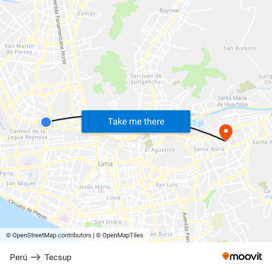 Perú to Tecsup map