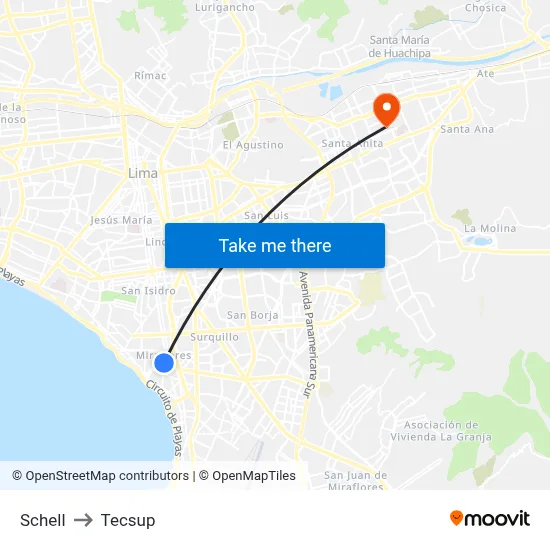 Schell to Tecsup map