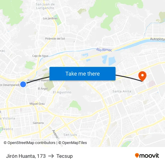 Jirón Huanta, 173 to Tecsup map