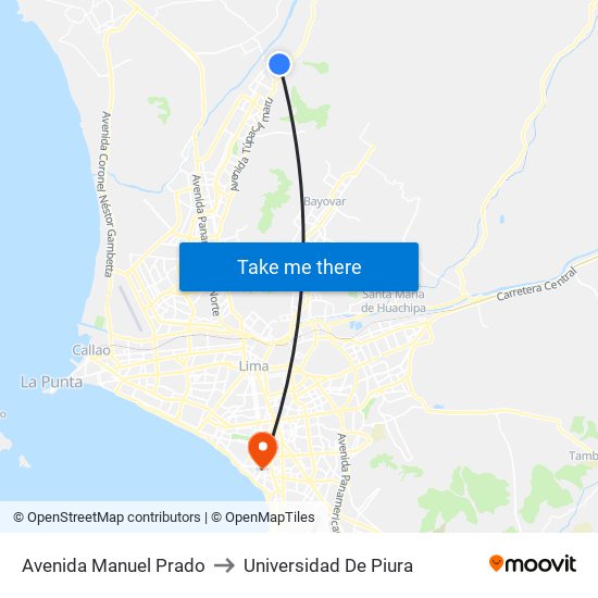 Avenida Manuel Prado to Universidad De Piura map