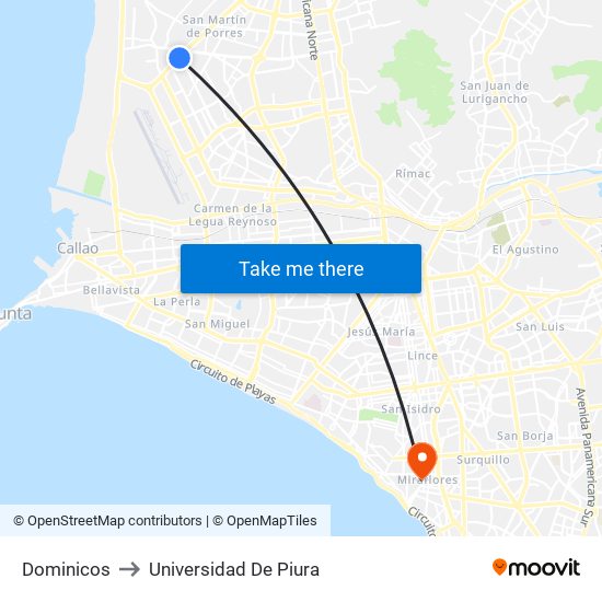 Dominicos to Universidad De Piura map