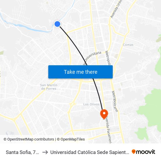 Santa Sofia, 792 to Universidad Católica Sede Sapientiae map