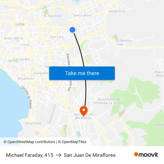 Michael Faraday, 415 to San Juan De Miraflores map