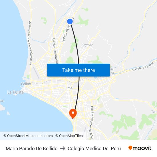 María Parado De Bellido to Colegio Medico Del Peru map