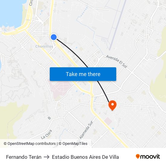 Fernando Terán to Estadio Buenos Aires De Villa map
