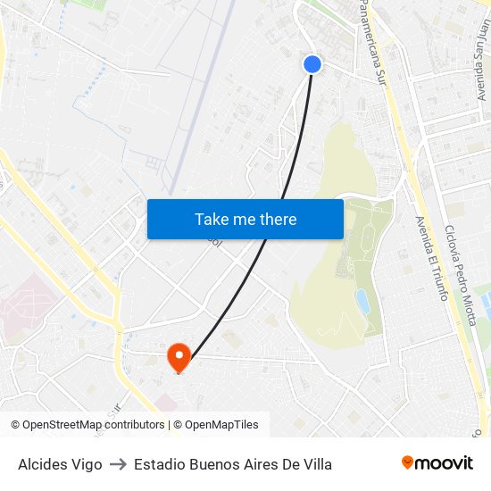 Alcides Vigo to Estadio Buenos Aires De Villa map