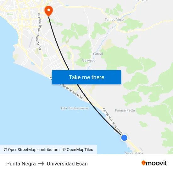 Punta Negra to Universidad Esan map
