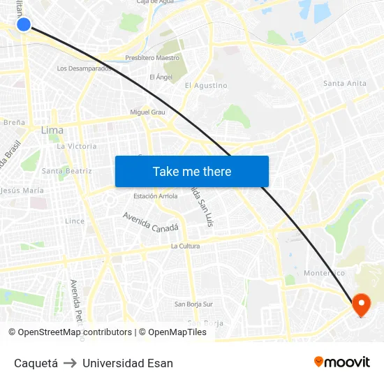 Caquetá to Universidad Esan map