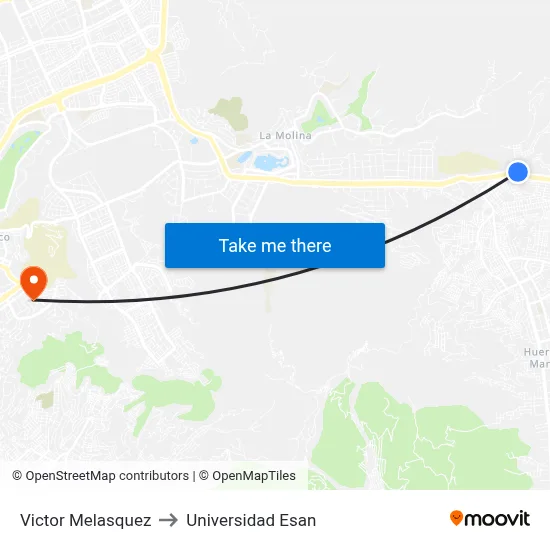 Victor Melasquez to Universidad Esan map