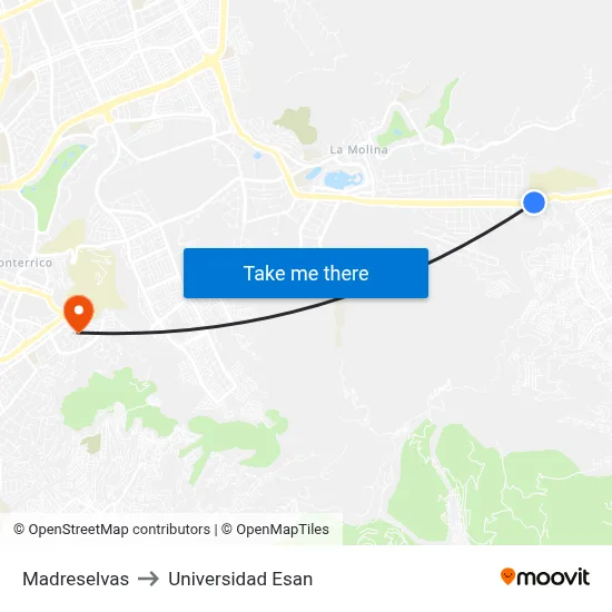 Madreselvas to Universidad Esan map