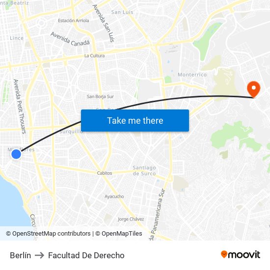 Berlín to Facultad De Derecho map