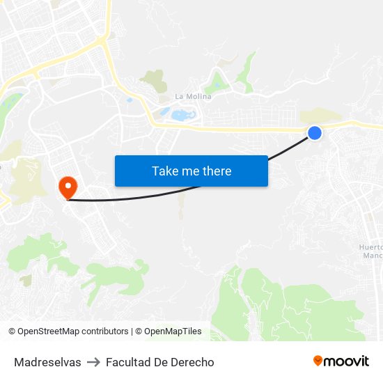 Madreselvas to Facultad De Derecho map