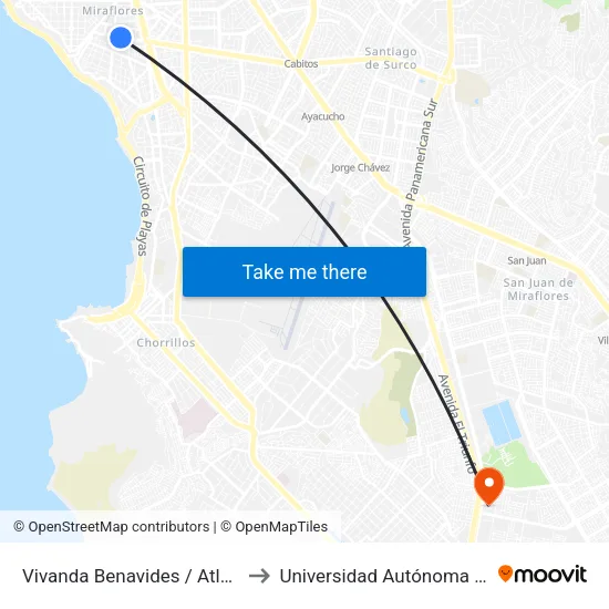 Vivanda Benavides / Atlantic City to Universidad Autónoma Del Perú map