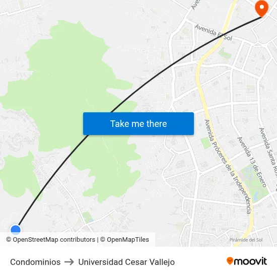 Condominios to Universidad Cesar Vallejo map