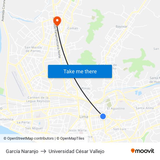 García Naranjo to Universidad César Vallejo map