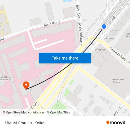 Miguel Grau to Koika map