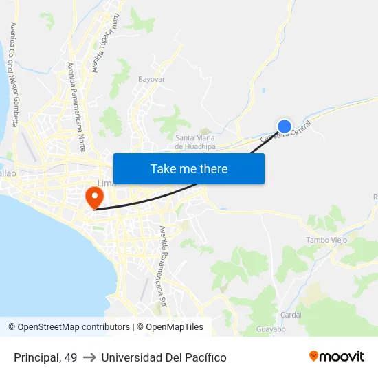 Principal, 49 to Universidad Del Pacífico map