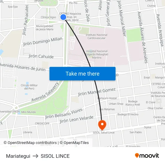 Mariategui to SISOL LINCE map