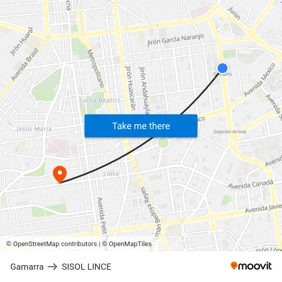 Gamarra to SISOL LINCE map