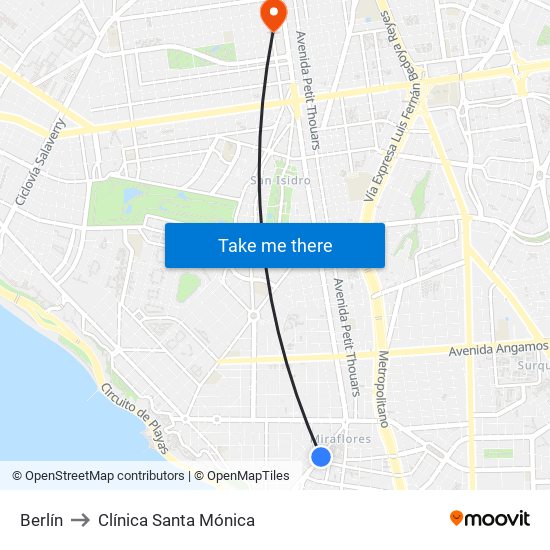 Berlín to Clínica Santa Mónica map