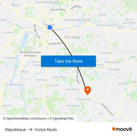 République to Corps-Nuds map