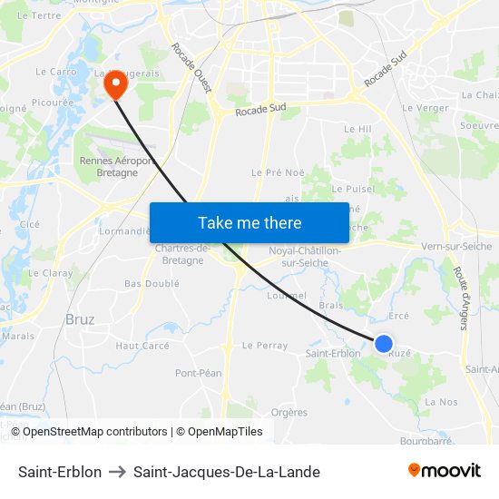 Saint-Erblon to Saint-Jacques-De-La-Lande map