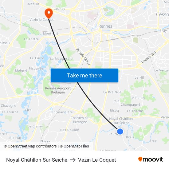 Noyal-Châtillon-Sur-Seiche to Vezin-Le-Coquet map