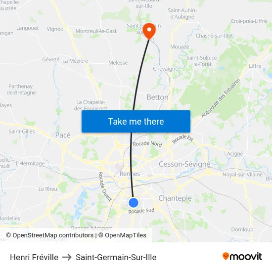 Henri Fréville to Saint-Germain-Sur-Ille map