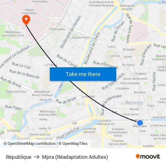 République to Mpra (Réadaptation Adultes) map