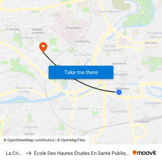 La Criée to École Des Hautes Études En Santé Publique map
