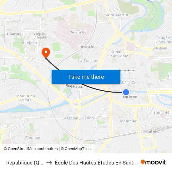 République (Quai D) to École Des Hautes Études En Santé Publique map