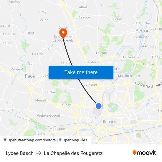 Lycée Basch to La Chapelle des Fougeretz map