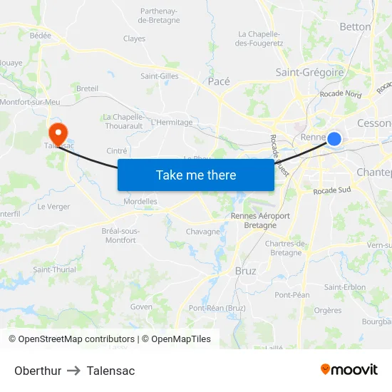 Oberthur to Talensac map