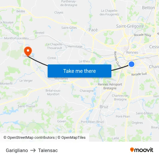 Garigliano to Talensac map