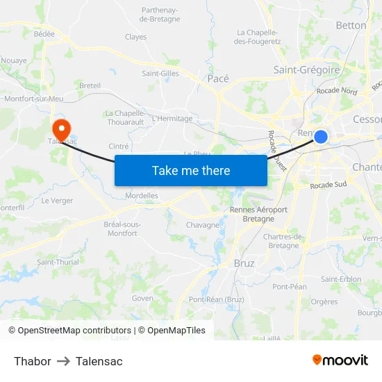 Thabor to Talensac map