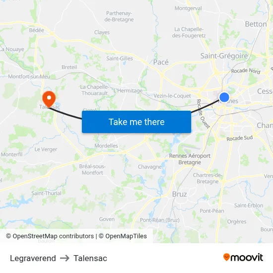 Legraverend to Talensac map