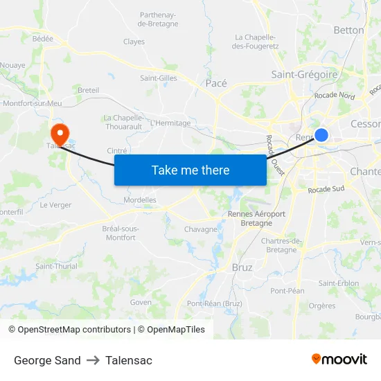 George Sand to Talensac map