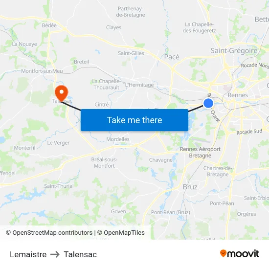 Lemaistre to Talensac map