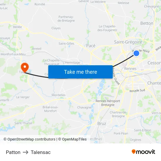 Patton to Talensac map
