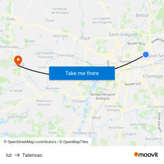 Iut to Talensac map