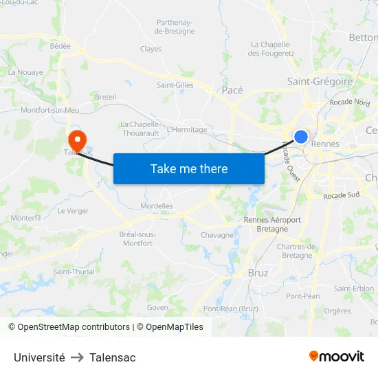 Université to Talensac map