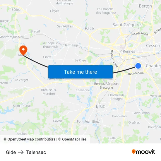 Gide to Talensac map