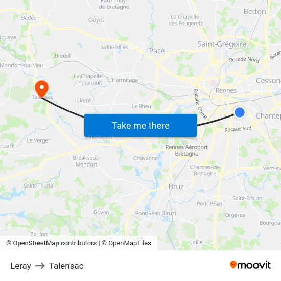 Leray to Talensac map