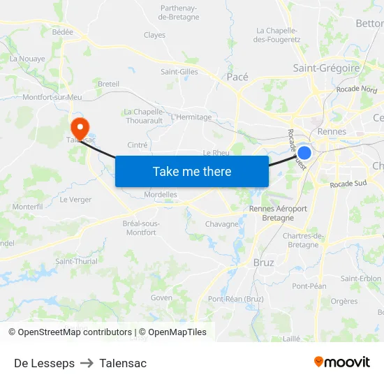 De Lesseps to Talensac map